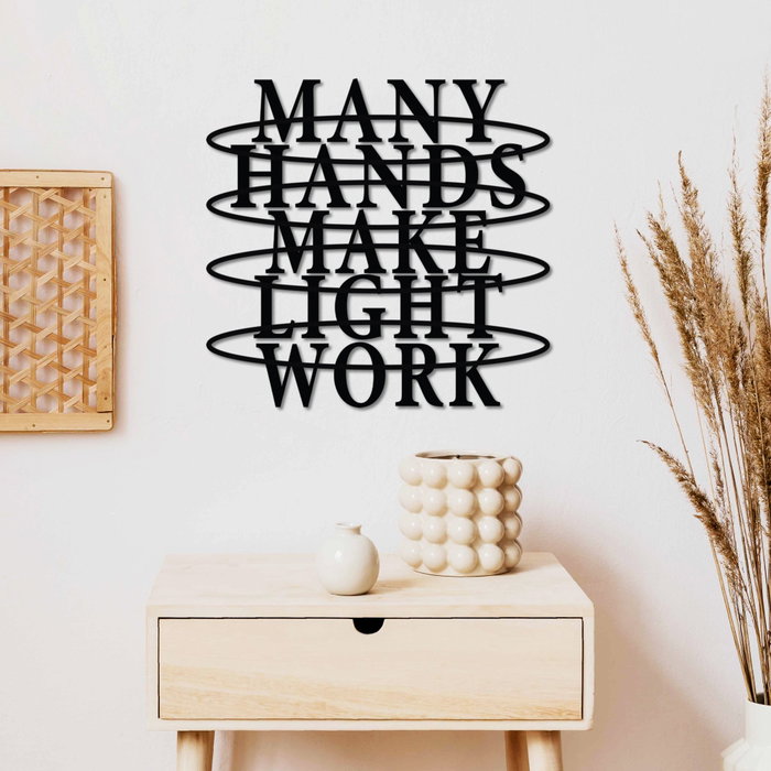 Wallity Hands Work Escultura de Pared de Metal Negra Wallity Hands Work Escultura de Pared de Metal Negra